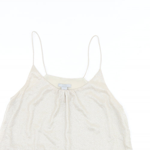 H&M Womens Gold Geometric Polyester Basic Tank Size 6 Round Neck