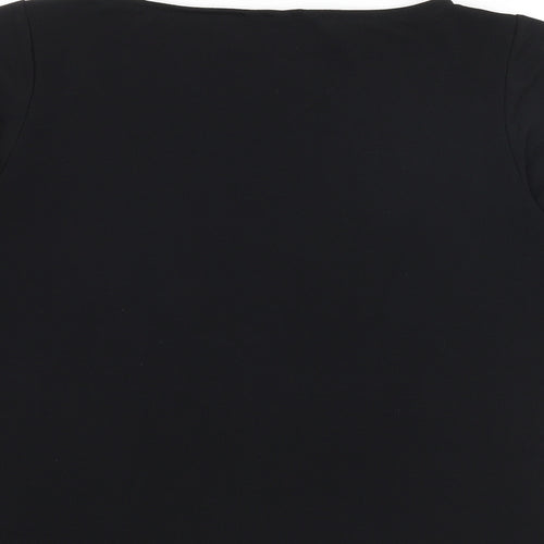 H&M Womens Black Polyester Basic Blouse Size M Round Neck
