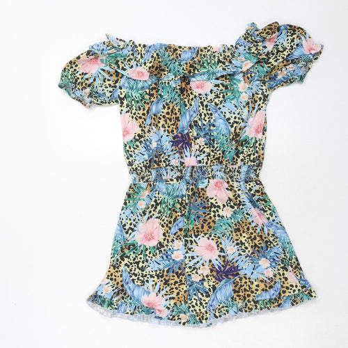 River Island Girls Multicoloured Geometric Polyester Playsuit One-Piece Size 11-12 Years Pullover