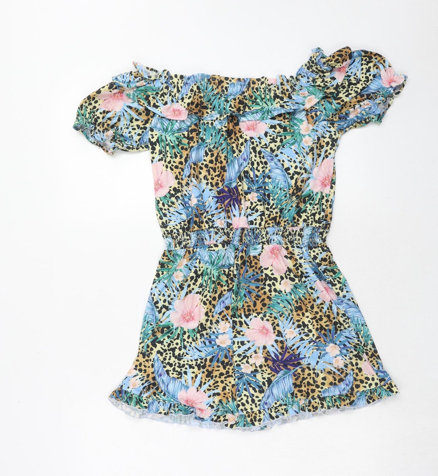 River Island Girls Multicoloured Geometric Polyester Playsuit One-Piece Size 11-12 Years Pullover
