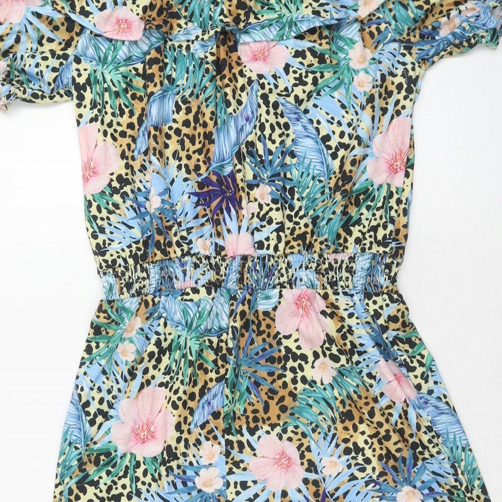 River Island Girls Multicoloured Geometric Polyester Playsuit One-Piece Size 11-12 Years Pullover