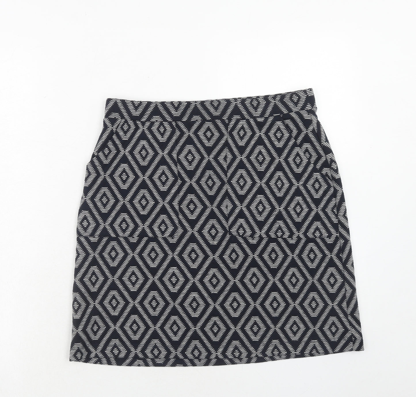 NEXT Womens Blue Geometric Polyester A-Line Skirt Size 12