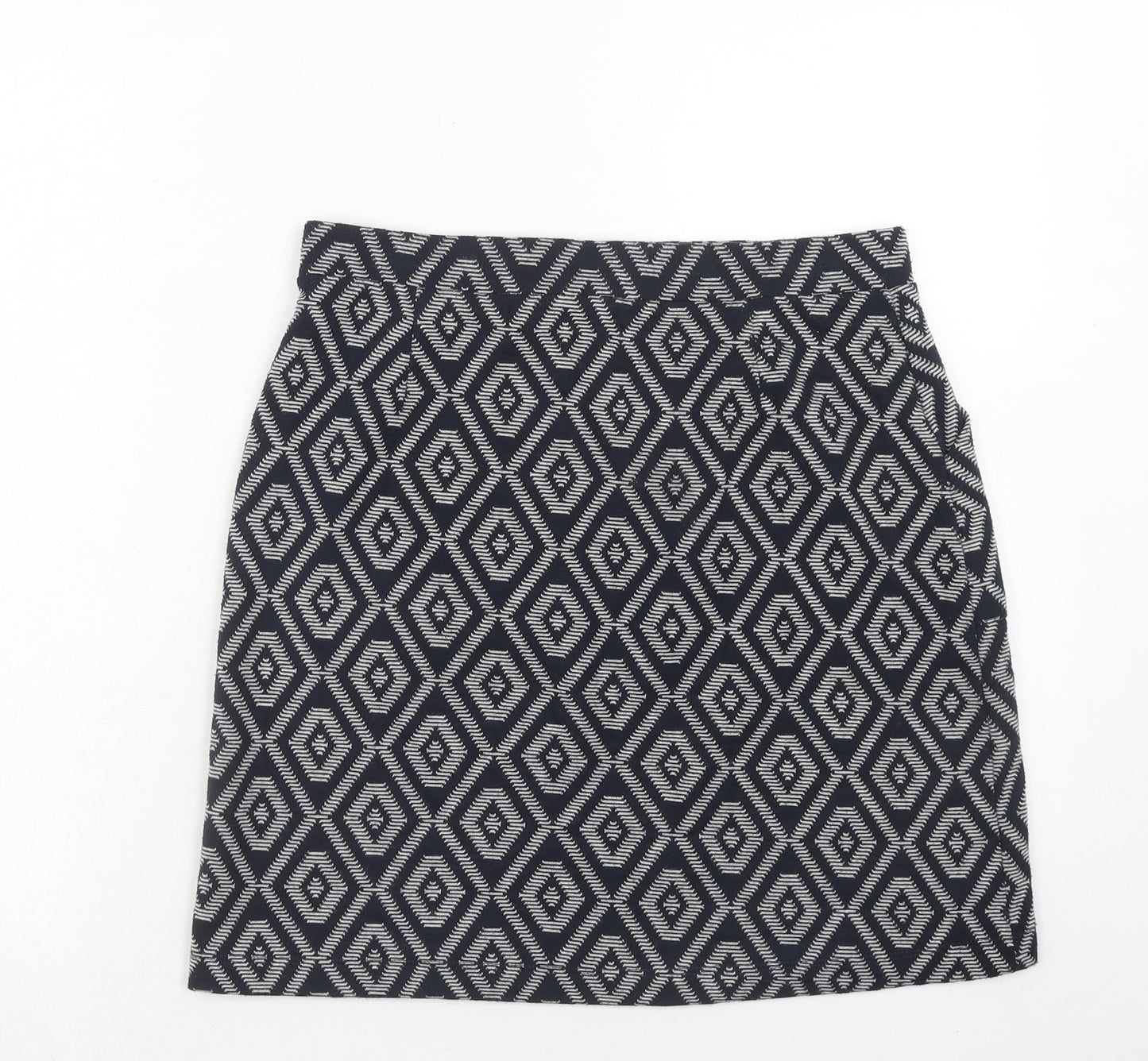 NEXT Womens Blue Geometric Polyester A-Line Skirt Size 12