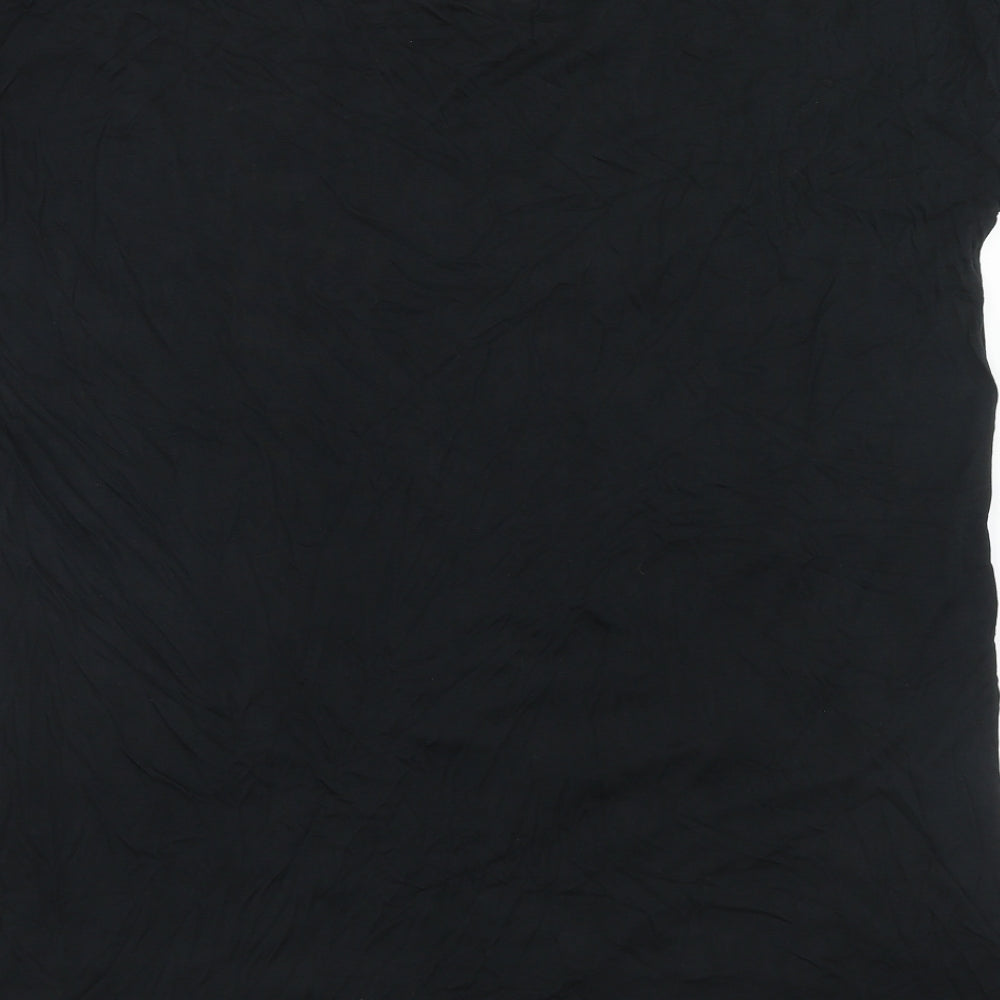 NEXT Womens Black Geometric Modal Basic Blouse Size 10 Boat Neck