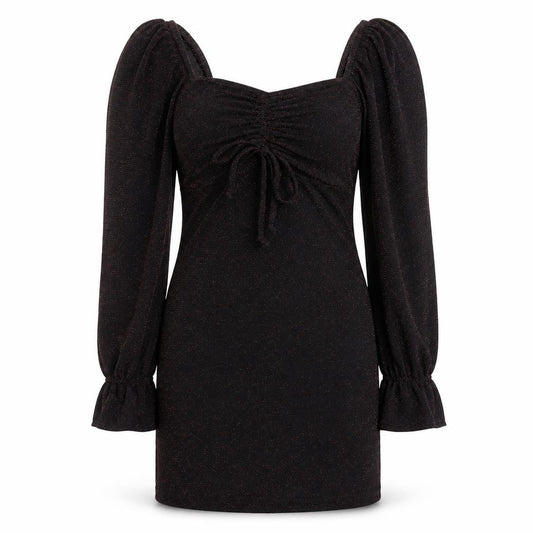 Front view of Boohoo women’s red polyester mini, size UK 12, round neck pullover