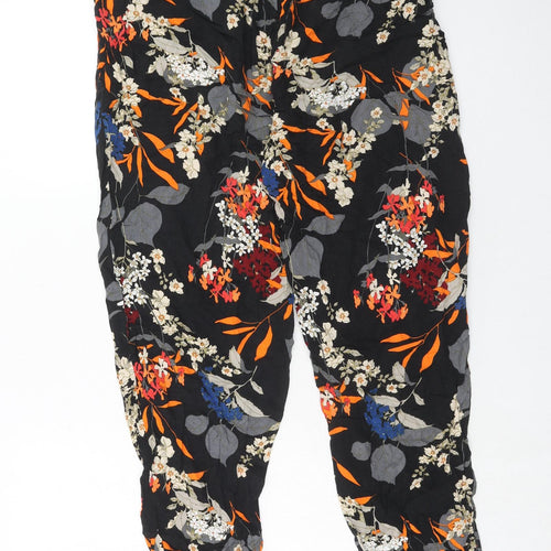 Wallis Womens Multicoloured Geometric Viscose Trousers Size 14 Regular Drawstring