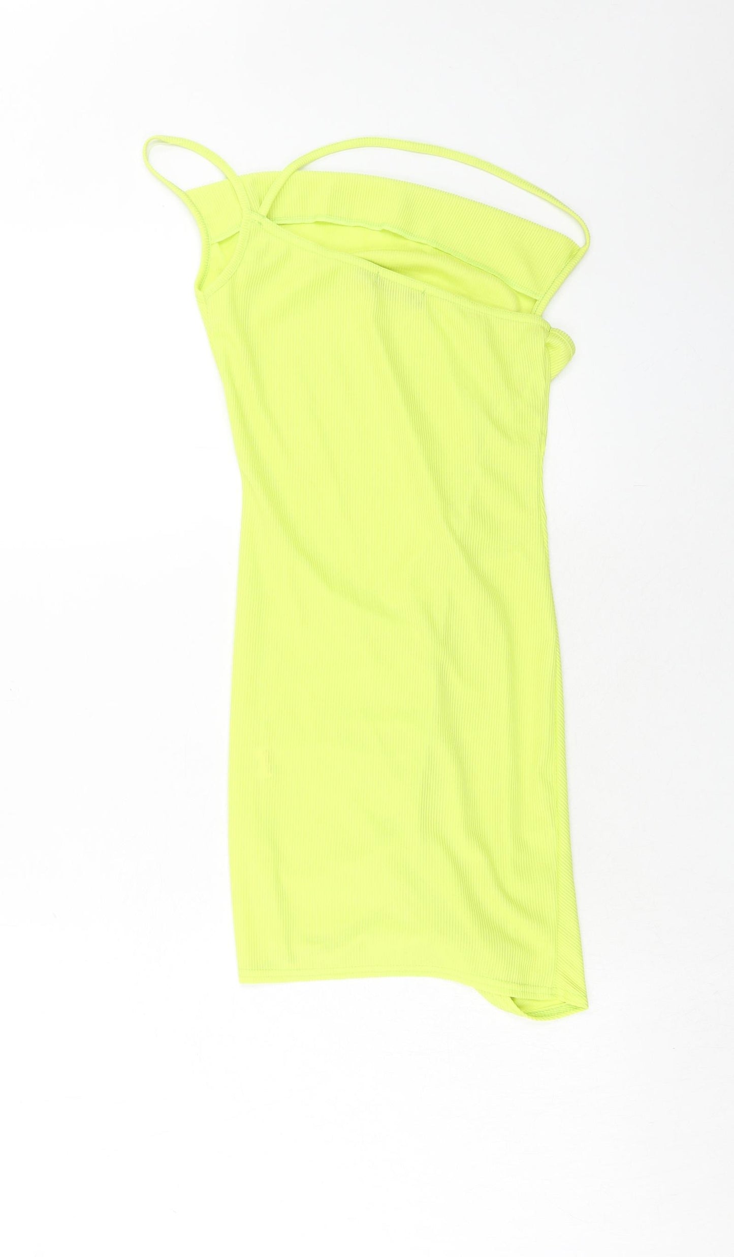 PRETTYLITTLETHING Womens Green Polyester Bodycon Size 6 Square Neck Pullover