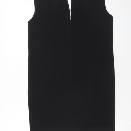 Warehouse Womens Black Polyester A-Line Size 10 Round Neck Button