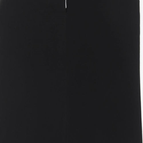 Warehouse Womens Black Polyester A-Line Size 10 Round Neck Button