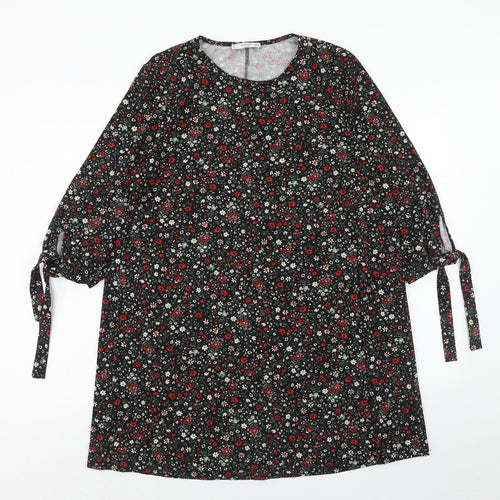 Mango Womens Multicoloured Floral Polyester A-Line Size L Round Neck Pullover