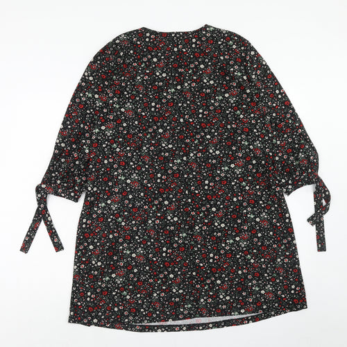 Mango Womens Multicoloured Floral Polyester A-Line Size L Round Neck Pullover