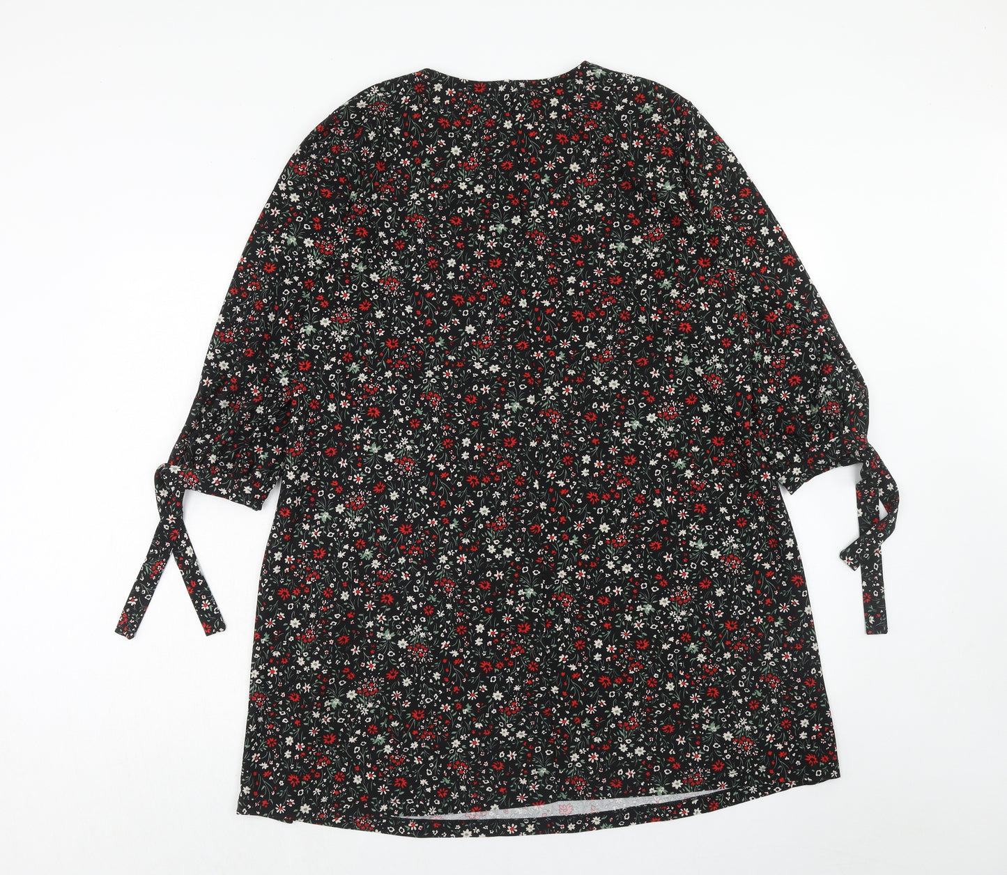 Mango Womens Multicoloured Floral Polyester A-Line Size L Round Neck Pullover