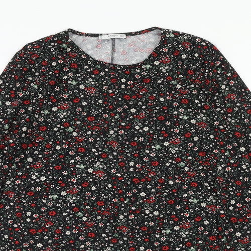 Mango Womens Multicoloured Floral Polyester A-Line Size L Round Neck Pullover