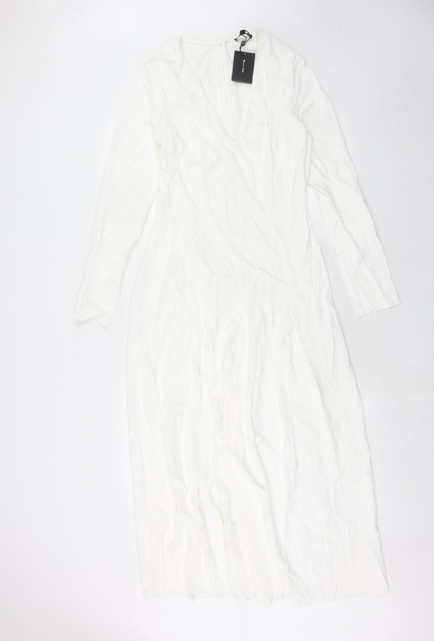 Mossimo Dutti Womens White Viscose Maxi Size XS V-Neck Zip