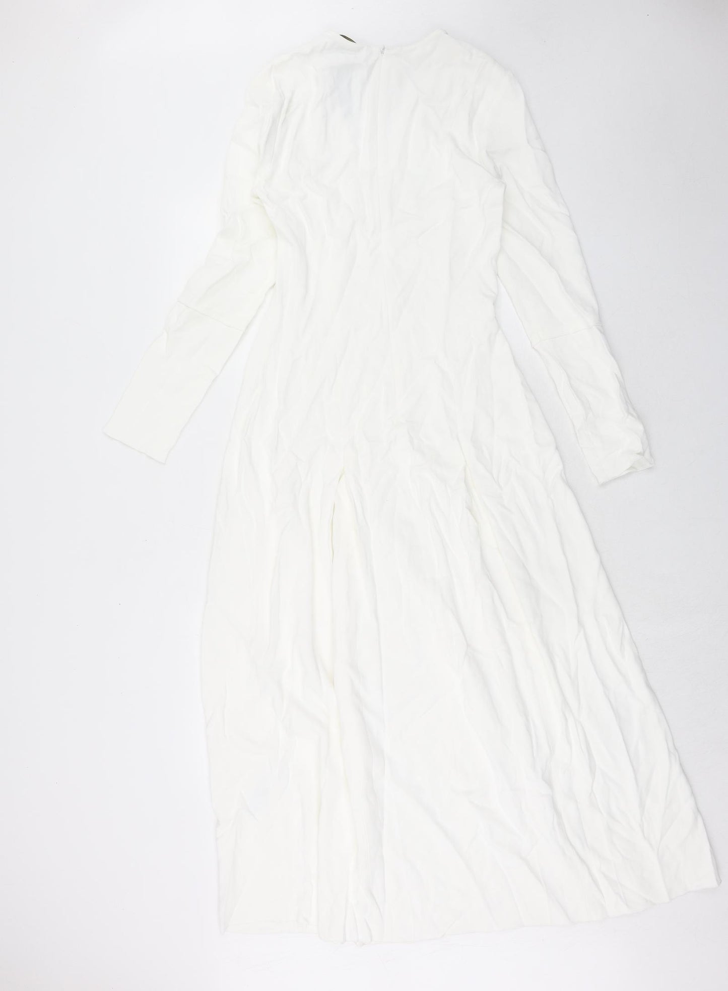 Mossimo Dutti Womens White Viscose Maxi Size XS V-Neck Zip