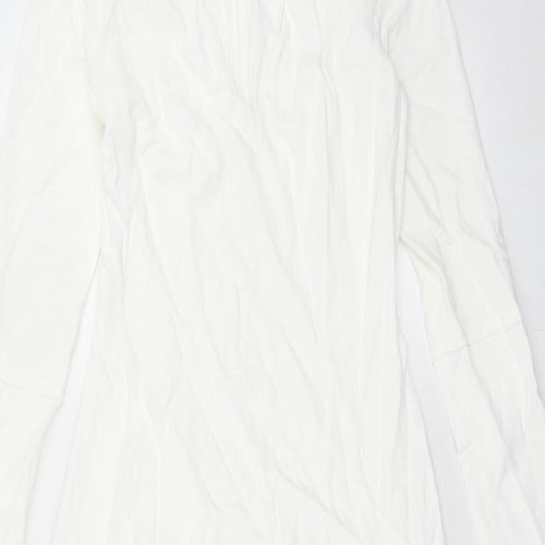 Mossimo Dutti Womens White Viscose Maxi Size XS V-Neck Zip