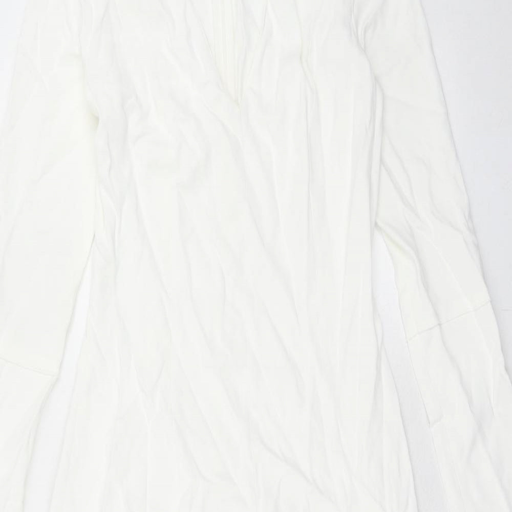 Mossimo Dutti Womens White Viscose Maxi Size XS V-Neck Zip