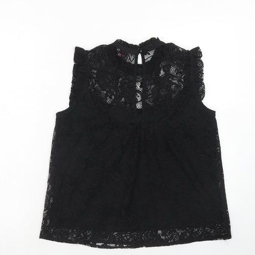 Dorothy Perkins Womens Black Polyester Basic Tank Size 12 Round Neck