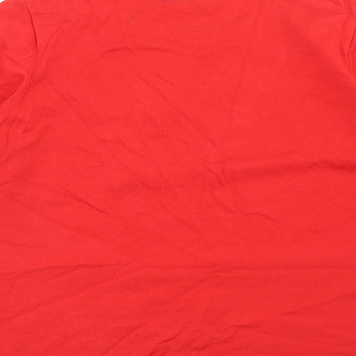 Marks and Spencer Womens Red Round Neck Viscose Pullover Jumper Size 14