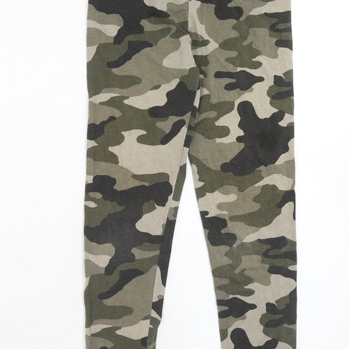 River Island Girls Green Camouflage Cotton Jogger Trousers Size 9-10 Years Regular Pullover - Leggings