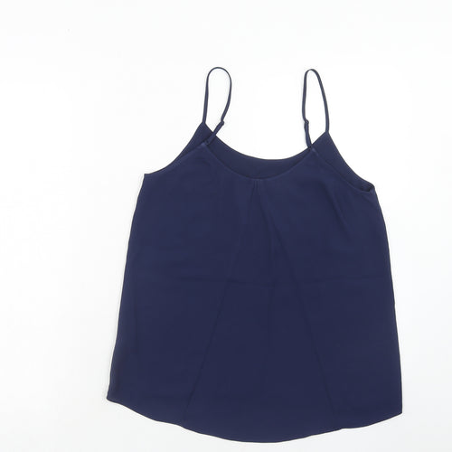 Oasis Womens Blue Polyester Basic Tank Size 8 Round Neck