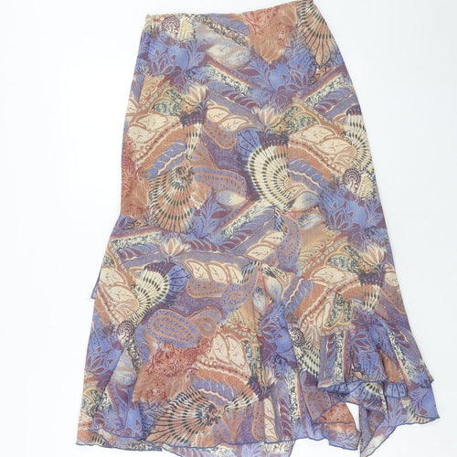 Chianti Womens Multicoloured Geometric Polyester Swing Skirt Size 10 Zip