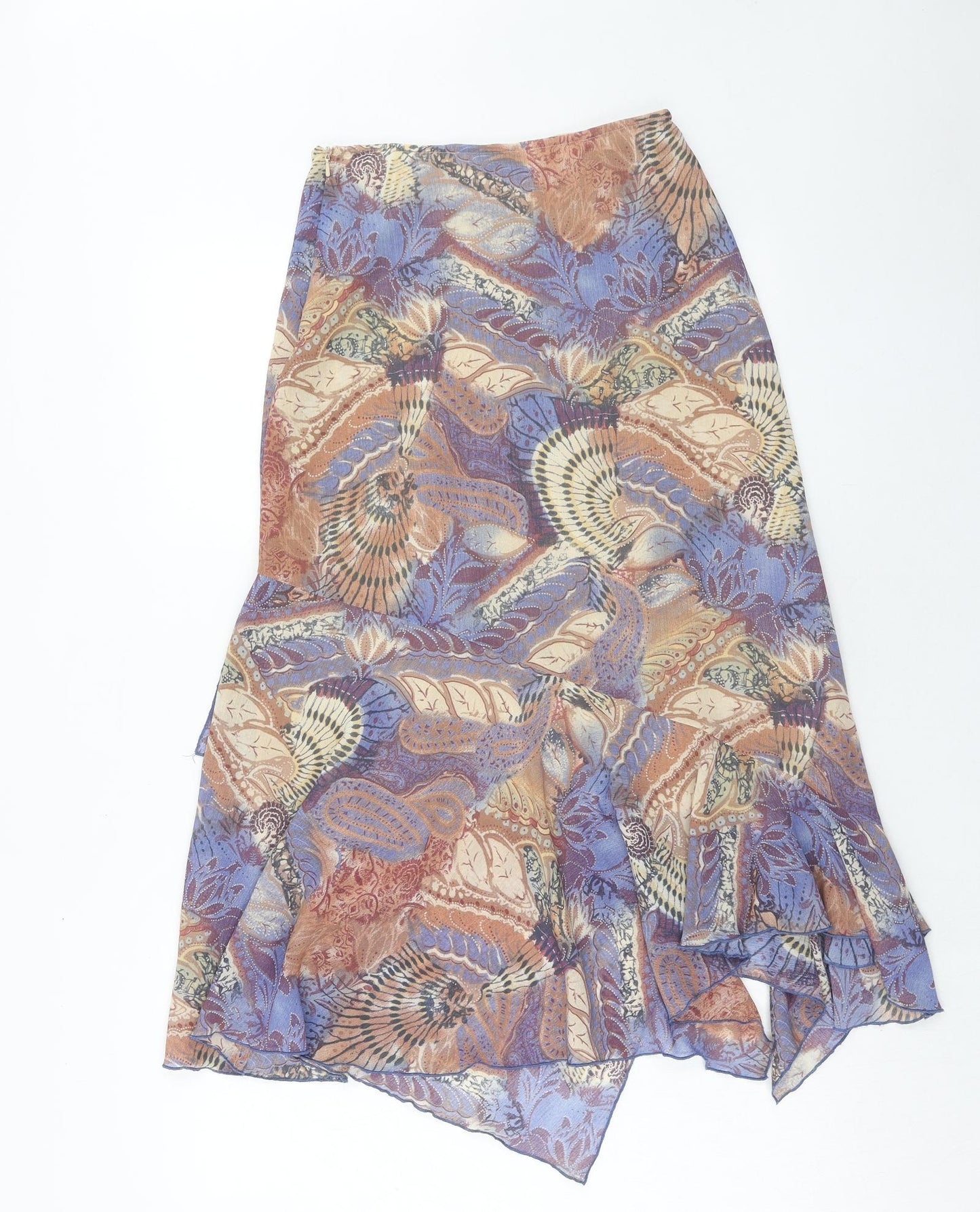Chianti Womens Multicoloured Geometric Polyester Swing Skirt Size 10 Zip