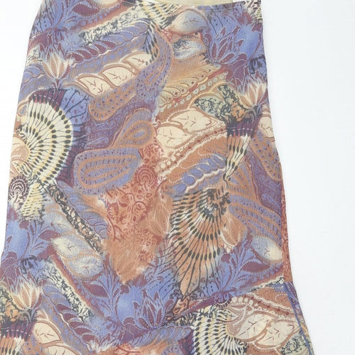 Chianti Womens Multicoloured Geometric Polyester Swing Skirt Size 10 Zip