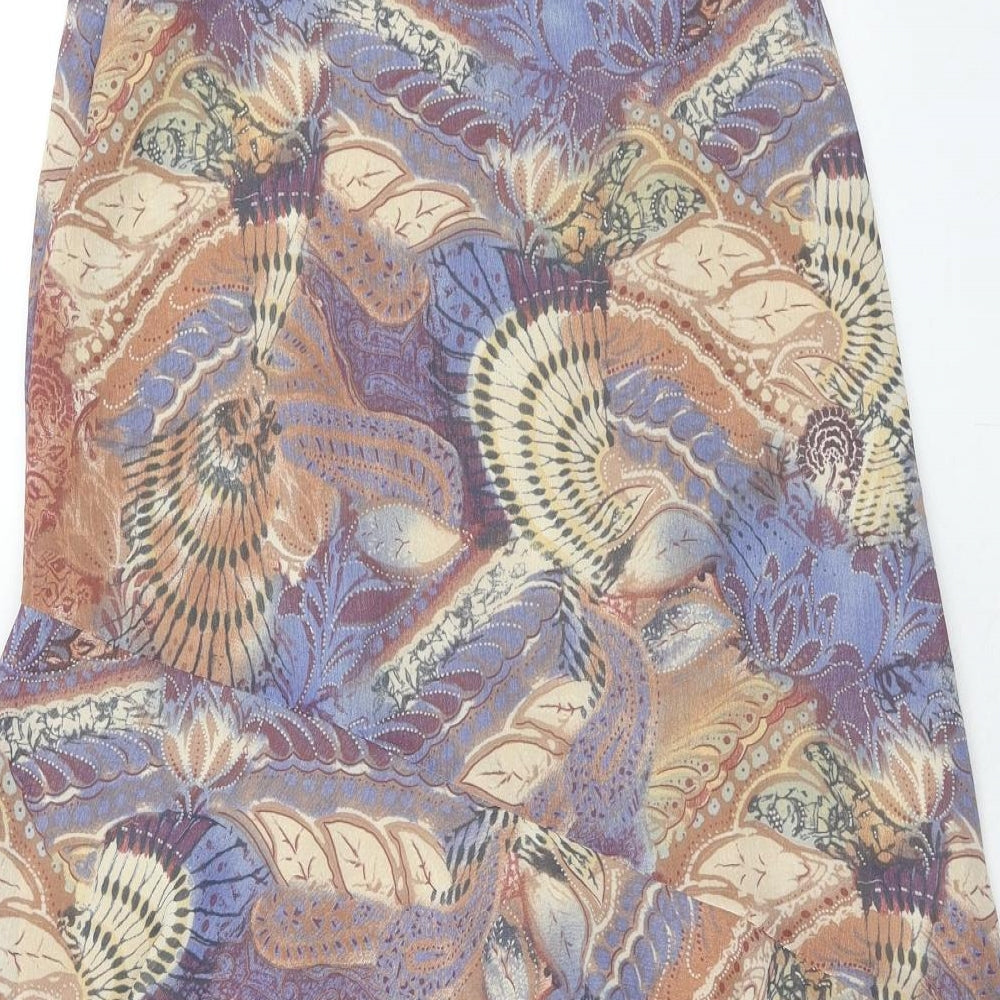 Chianti Womens Multicoloured Geometric Polyester Swing Skirt Size 10 Zip