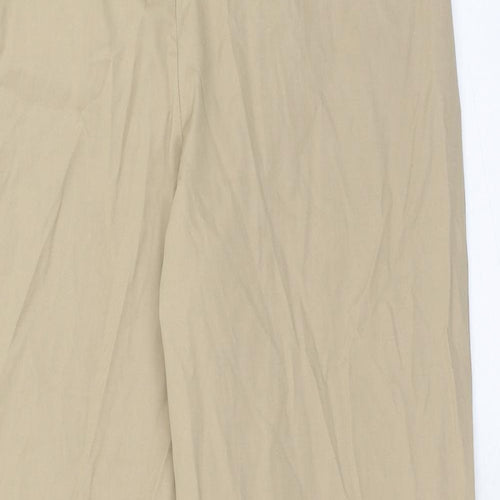 Zara Womens Beige Polyester Trousers Size S Regular Zip