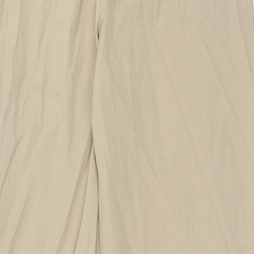 Zara Womens Beige Polyester Trousers Size S Regular Zip