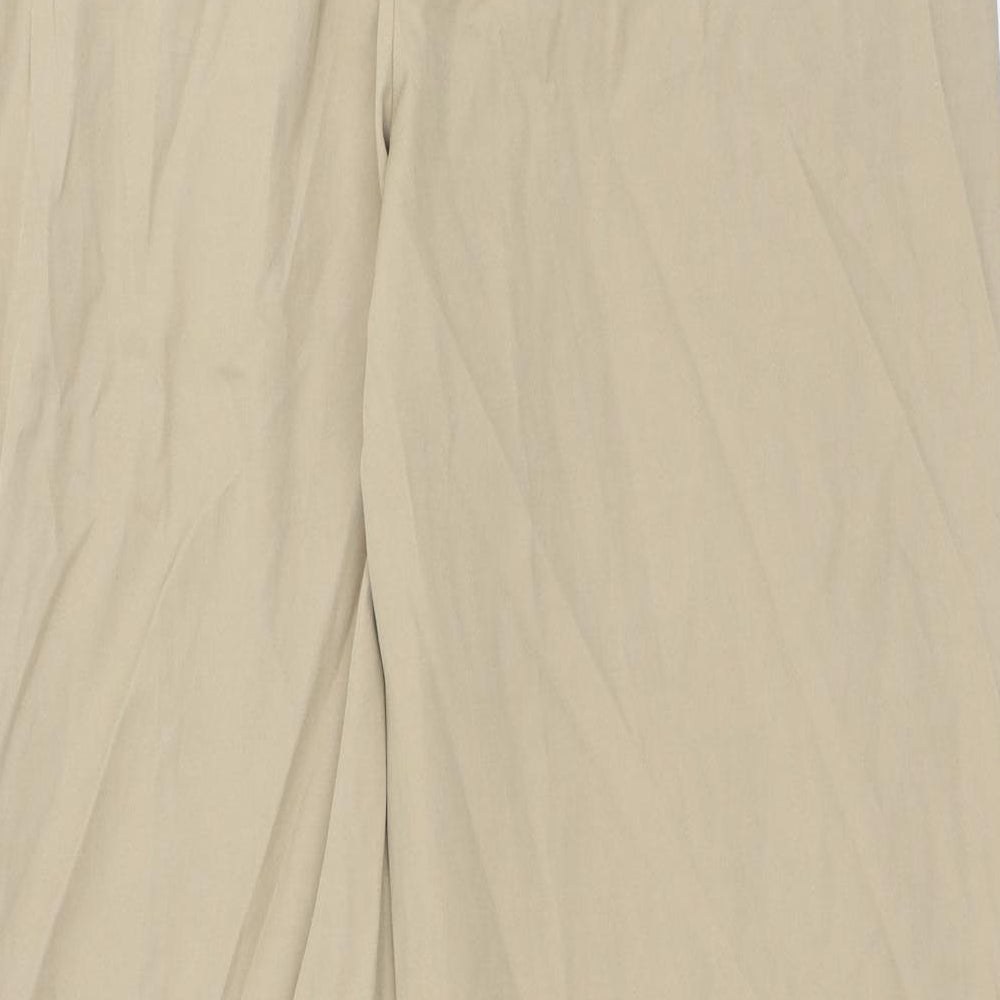 Zara Womens Beige Polyester Trousers Size S Regular Zip