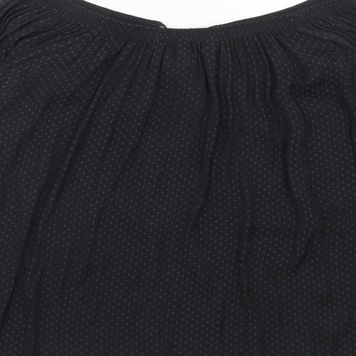NEXT Womens Black Geometric Polyester Basic Blouse Size 6 Off the Shoulder
