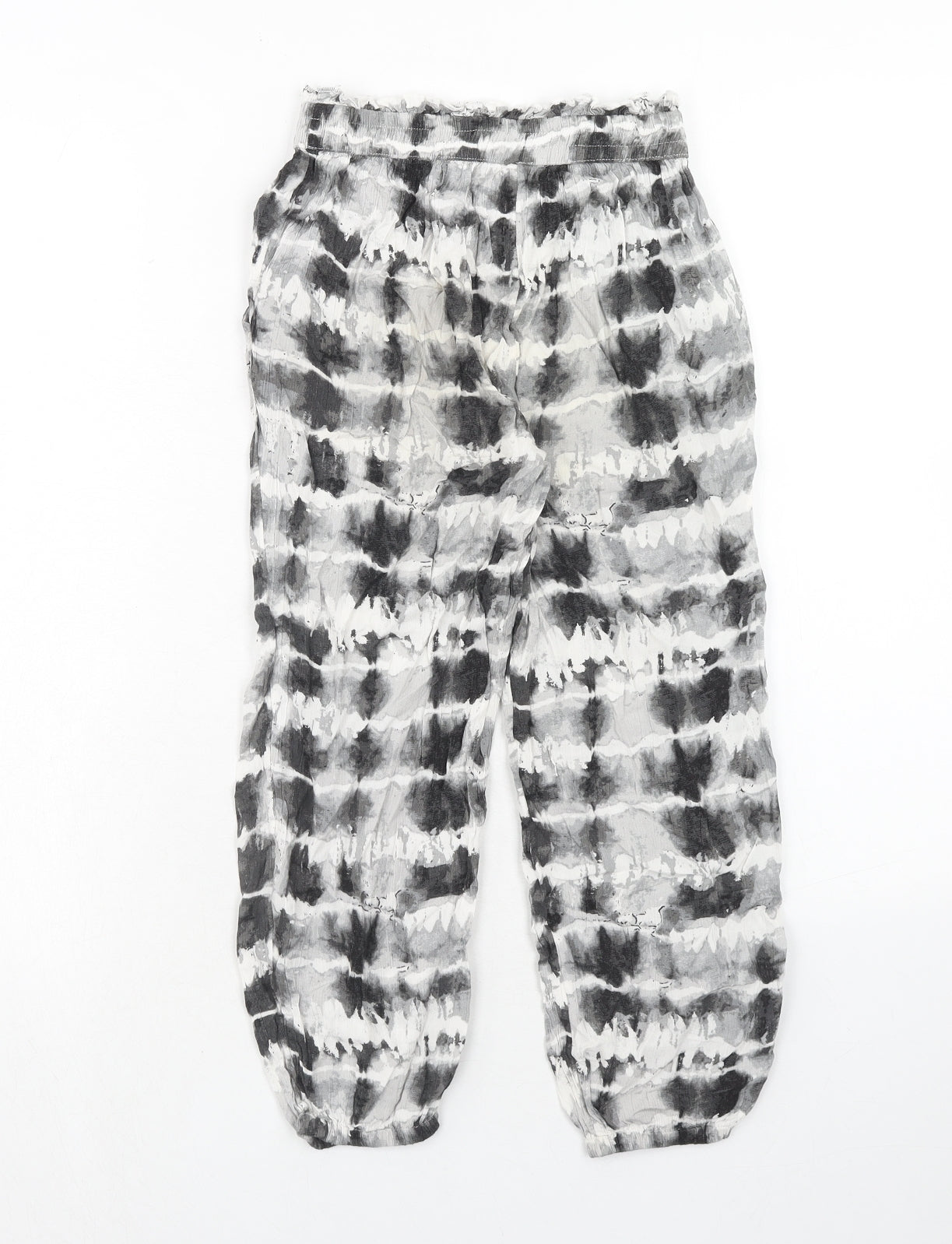 NEXT Girls Grey Tie Dye Viscose Jogger Trousers Size 9 Years Regular Pullover