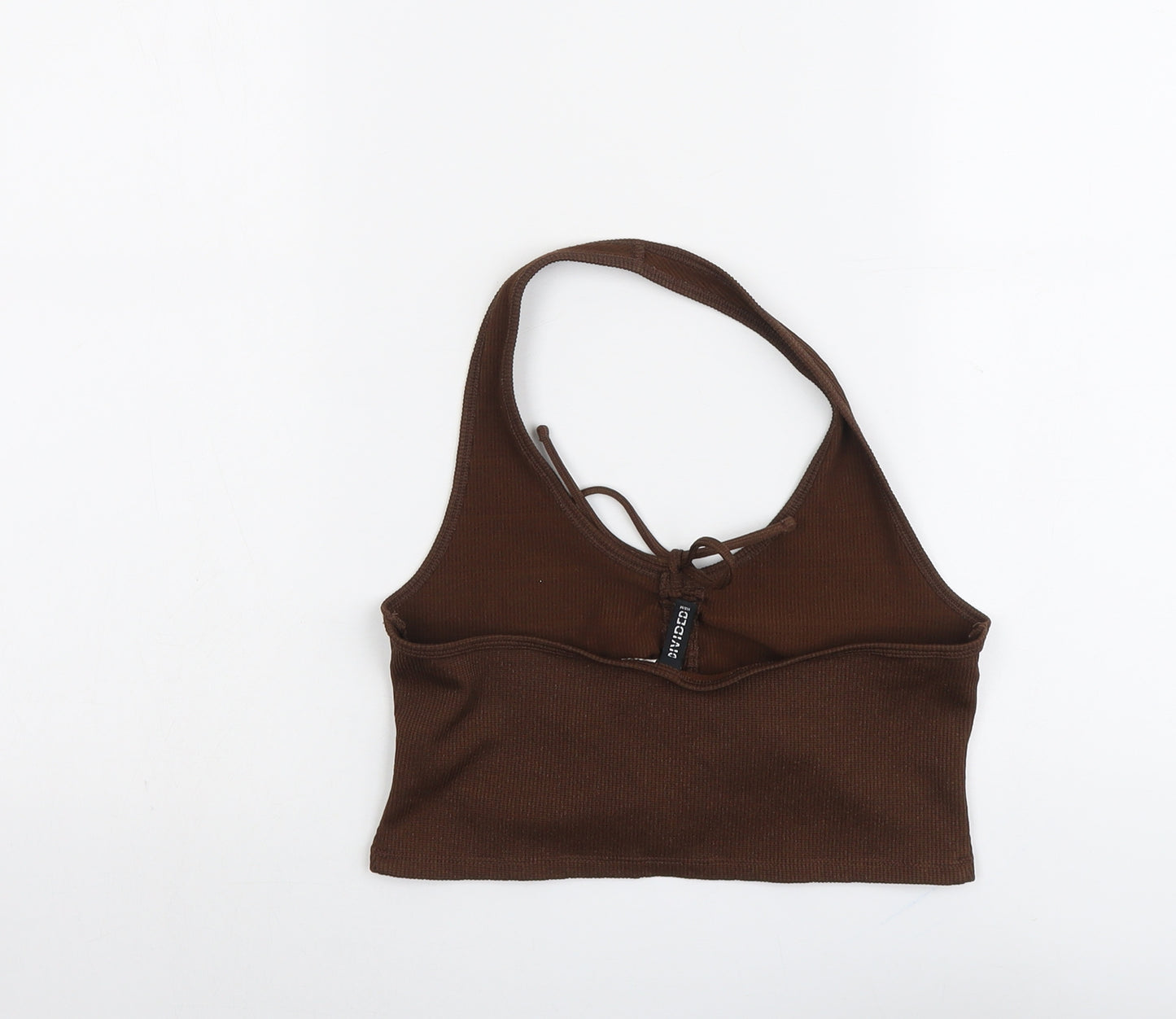 H&M Womens Brown Polyester Cropped Tank Size M Halter