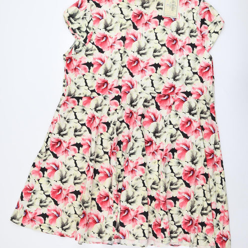 Joe Browns Womens Multicoloured Floral Cotton A-Line Size 32 V-Neck Pullover