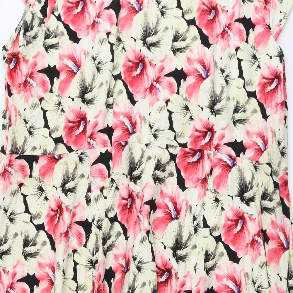 Joe Browns Womens Multicoloured Floral Cotton A-Line Size 32 V-Neck Pullover
