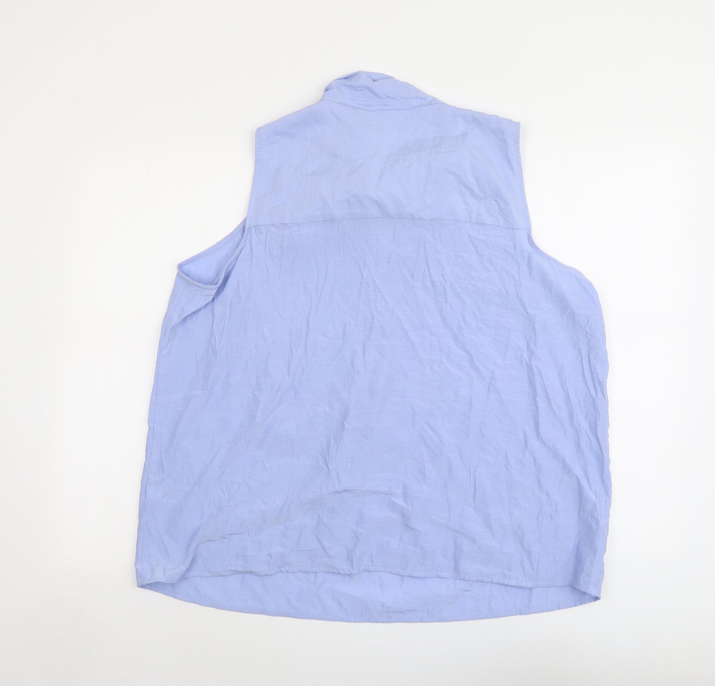 Marks and Spencer Womens Blue Viscose Basic Tank Size 20 Round Neck