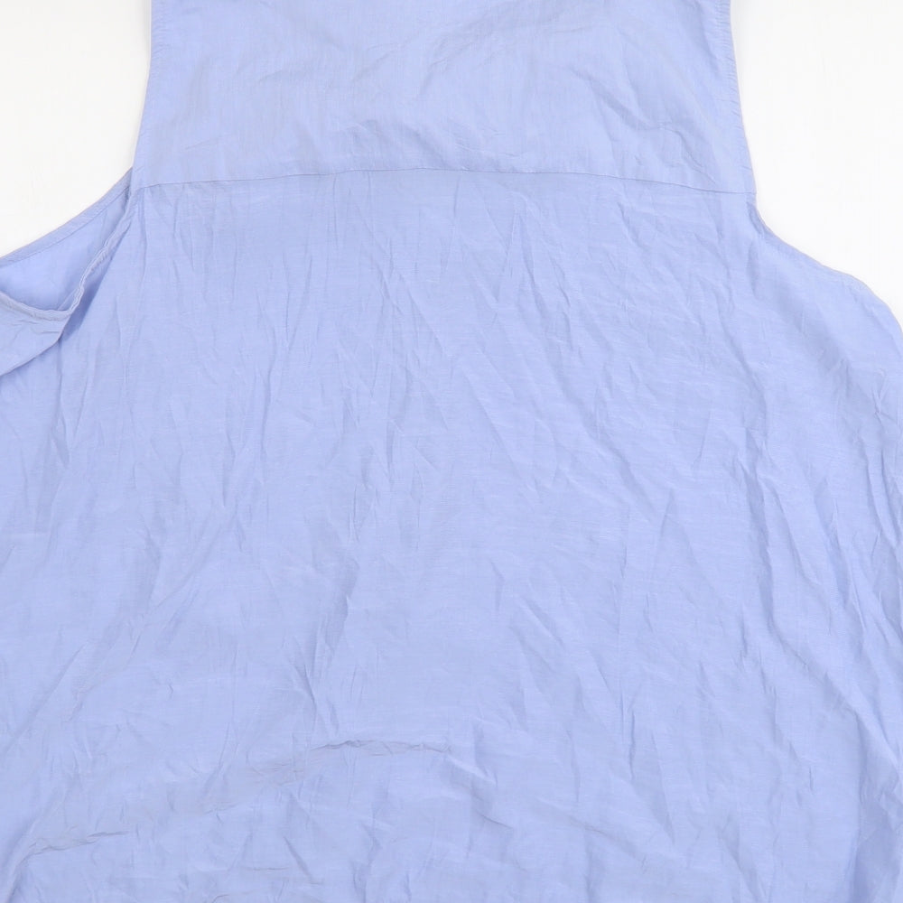 Marks and Spencer Womens Blue Viscose Basic Tank Size 20 Round Neck
