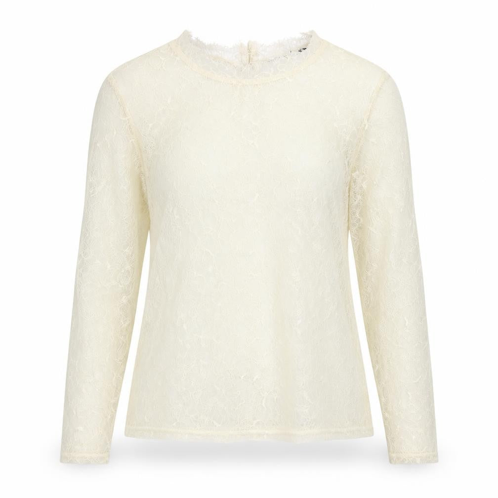 Next Womens Ivory Nylon Basic Blouse Size 8 Mock Neck