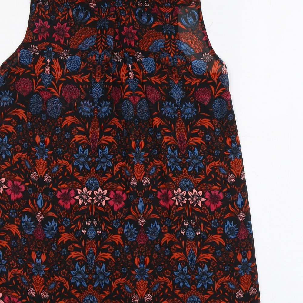 H&M Womens Multicoloured Floral Polyester Basic Button-Up Size 6 Collared