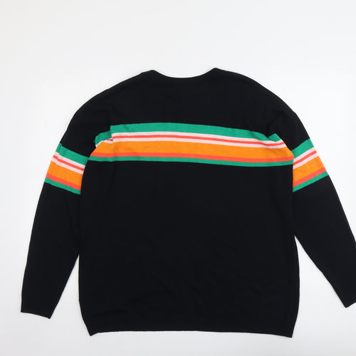ASOS Womens Blue Round Neck Striped Acrylic Pullover Jumper Size 12