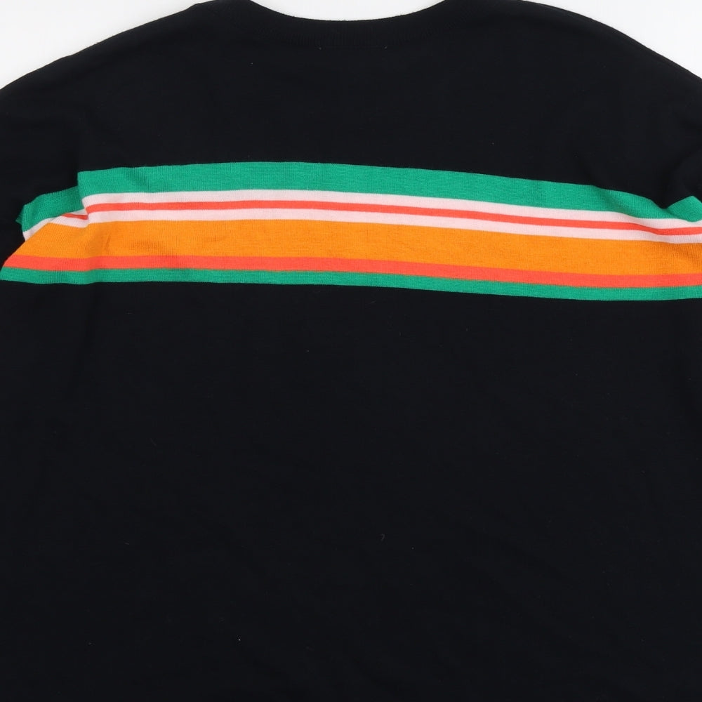 ASOS Womens Blue Round Neck Striped Acrylic Pullover Jumper Size 12