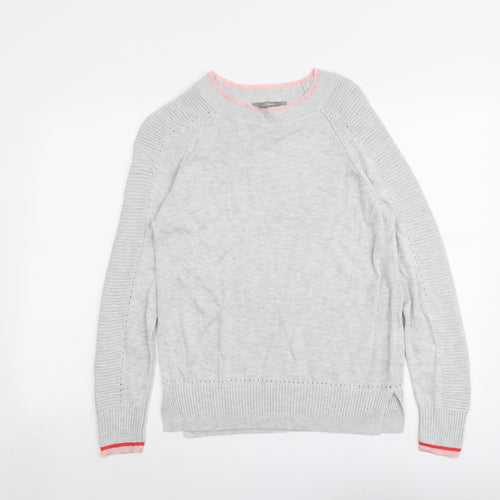 NEXT Womens Grey Round Neck Viscose Pullover Jumper Size 14