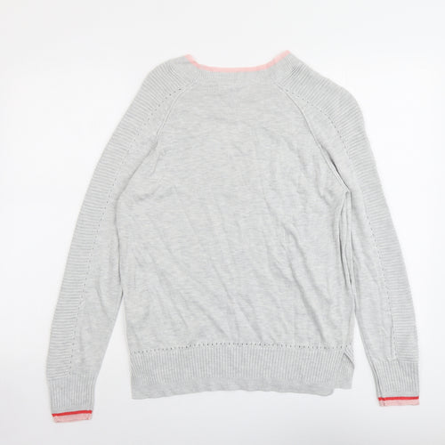 NEXT Womens Grey Round Neck Viscose Pullover Jumper Size 14