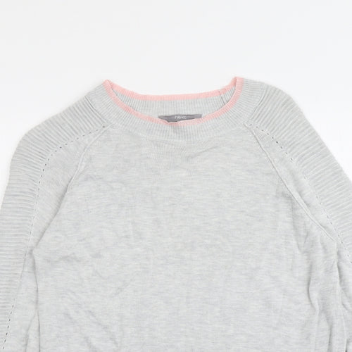 NEXT Womens Grey Round Neck Viscose Pullover Jumper Size 14
