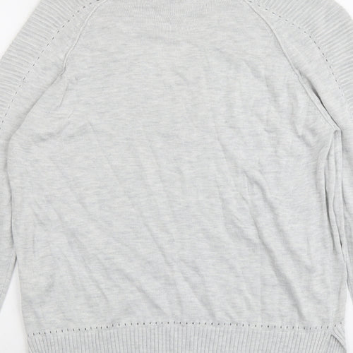 NEXT Womens Grey Round Neck Viscose Pullover Jumper Size 14