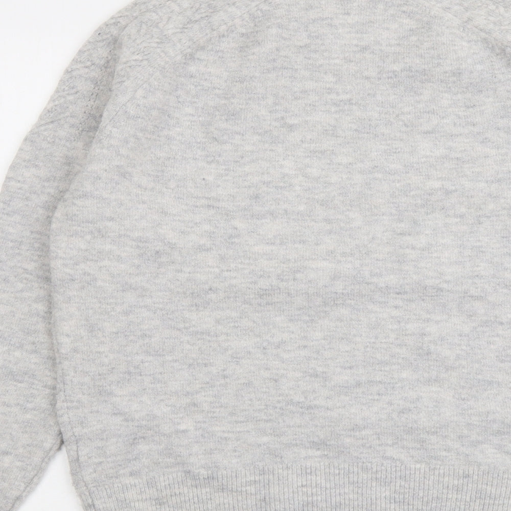 Marks and Spencer Womens Grey Round Neck Acrylic Pullover Jumper Size M