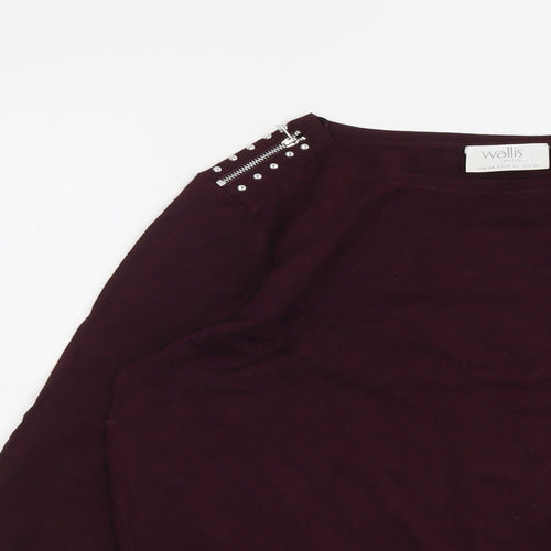 Wallis Womens Purple Boat Neck Viscose Pullover Jumper Size 14
