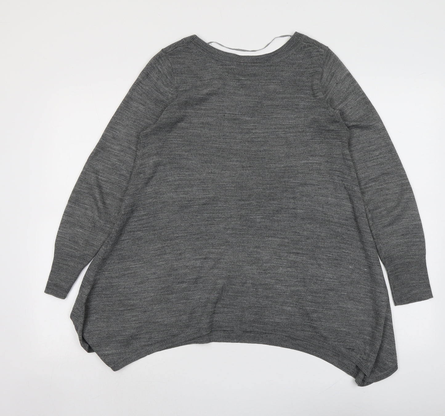 H&M Womens Grey Round Neck Acrylic Pullover Jumper Size S